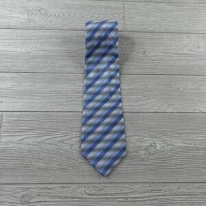 Canali Neck Tie Made in Italy Silk Blue Striped Luxury